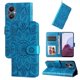 thumbnail image 2 of Funda tipo cartera FOXDOCK para OPPO Reno 7 Lite , diseño girasol en relieve, cuero PU, cierre magnético, soporte y tarjetero, 2 of 5