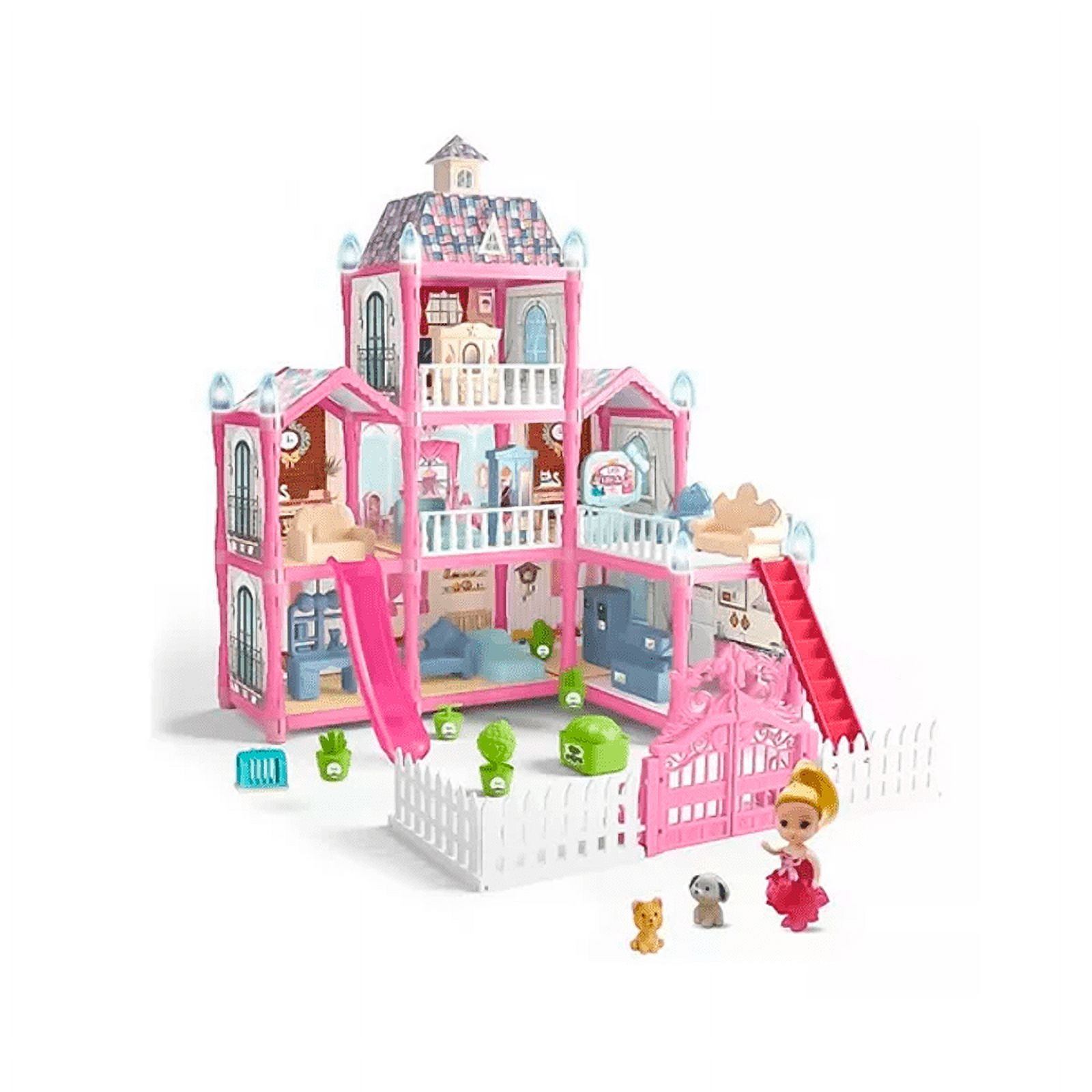 Genérico - Casa Muñecas Infantil Juguete 3 Pisos 191 Piezas