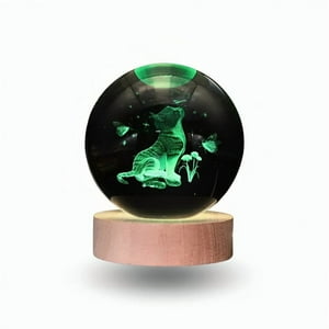 Genérico - Lampara Bola De Cristal Led Rgb Colores Gato