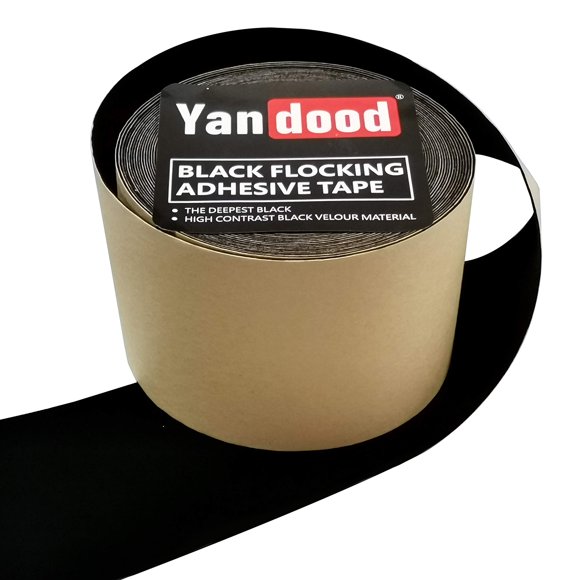 Cinta adhesiva Flocado Yandood negra de 10 cm x 10 m para proyector