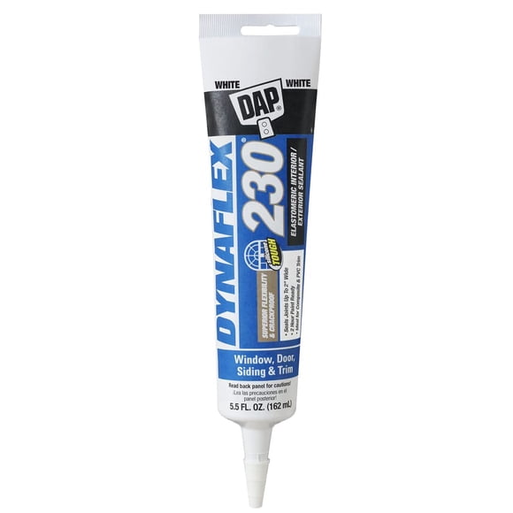 Caulk Dap Dynaflex 230, acrílico blanco, 162 ml, resistente al agua