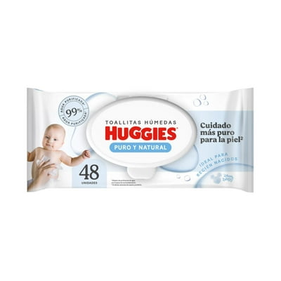 Toallas Húmedas Puro Y Natural Recién Nacido 48 Un Huggies