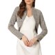 thumbnail image 1 of INSPIRE CHIC Cárdigan Elegante para Mujer de Cuadros Abierto al Frente para Oficina Bolero Corto de Manga Larga L Caqui, 1 of 5
