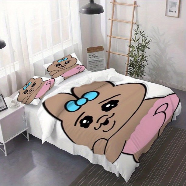 Three-Piece Set Opanchu Black Leather Hip Print Duvet Cover Set Soft And Breathable Bedding Decor Suitable for Teen Home Decoration