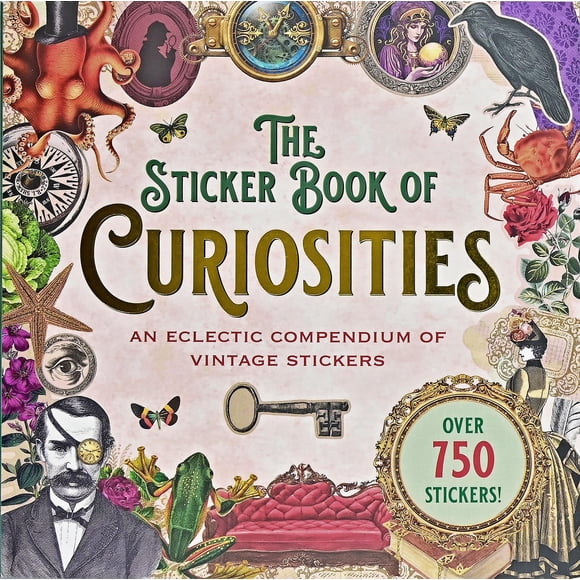 Libro de pegatinas Peter Pauper Press Curiosities con más de 750 pegatinas