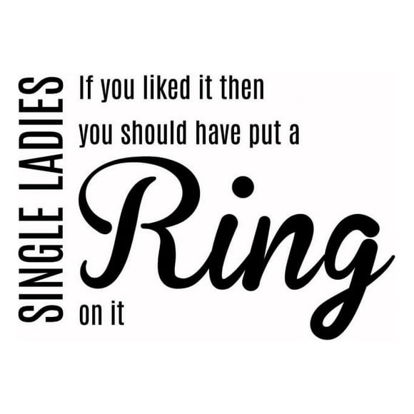 Decomural Single Ladies Beyonce Song Lyrics WS-44039