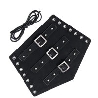 Ioensy - Cuero Sintético Unisex Punk Moda Muñequera Brazalete Ancho Brazalete Negro