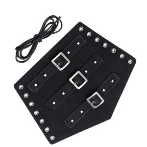 Ioensy - Cuero Sintético Unisex Punk Moda Muñequera Brazalete Ancho Brazalete Negro