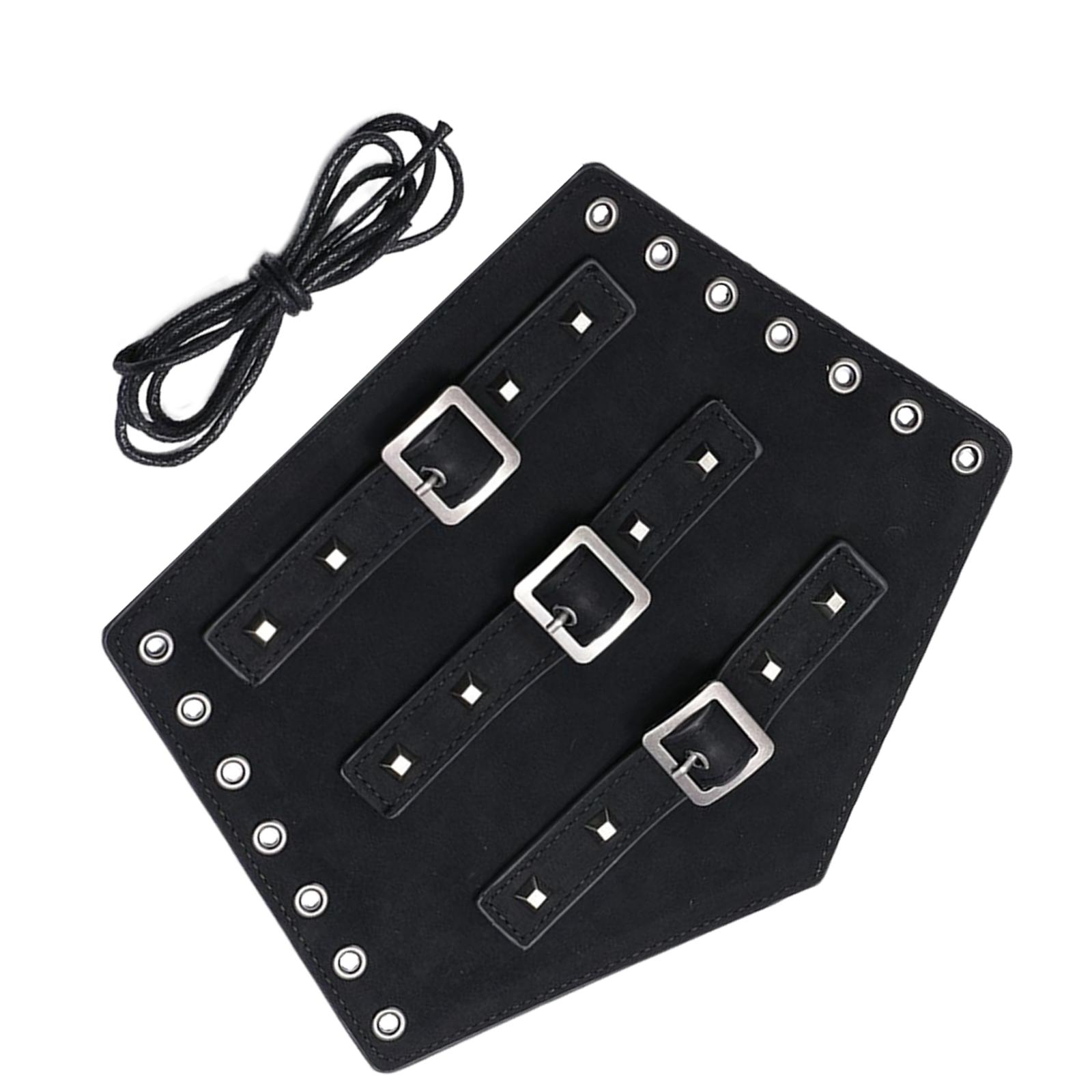 Ioensy - Cuero Sintético Unisex Punk Moda Muñequera Brazalete Ancho Brazalete Negro