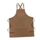 thumbnail image 5 of Delantal De Lona Con Bolsillos, Delantal Con Pechera En La Espalda Cruzada Para Trabajos De Pintura, Tienda Para Hornear, Marrón, 5 of 5