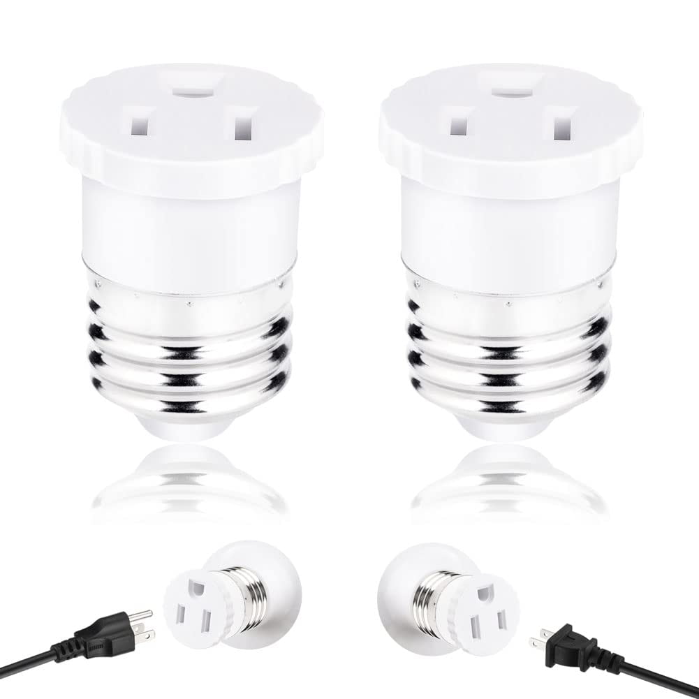 Paquete De 2 Adaptadores De Enchufe A Enchufe Erqiluji (blanco)