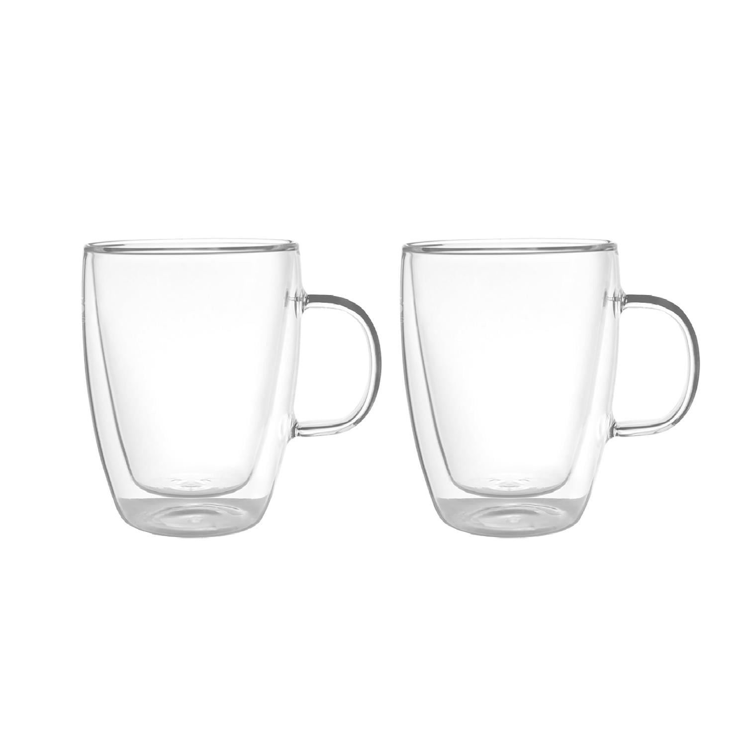 Set 2 Tazas De Vidrio Doble Pared 350 Ml Simplit