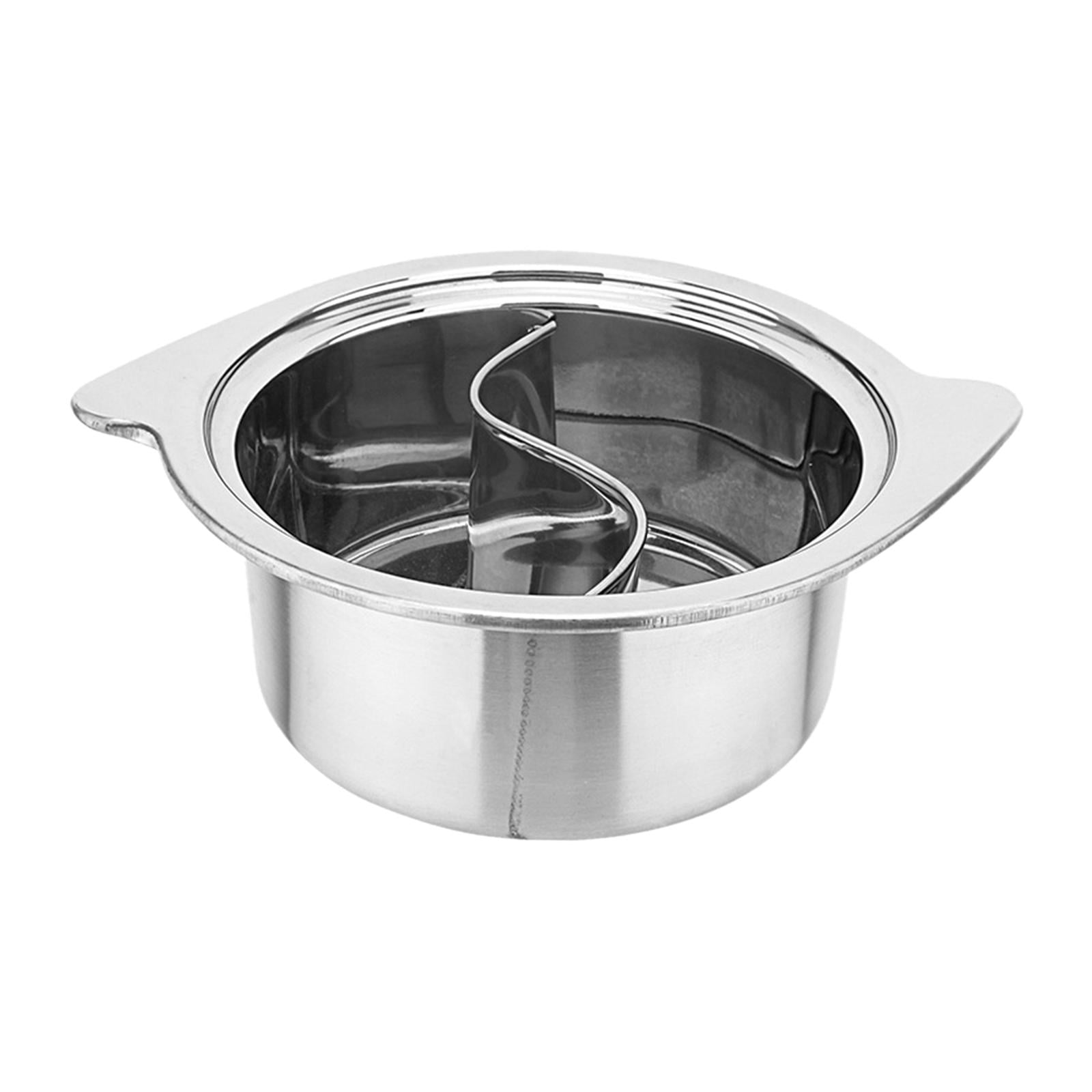 Magideal - Olla Caliente De Acero Inoxidable, Olla China De Doble Cara, Olla De Gas, Estufa De Inducción Portátil, Utensilios De Cocina, Olla Para Restaurante Y 16cm Sin Tapa