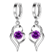 thumbnail image 1 of Aros Colgantes Mujer Corazón Enchapado Plata 925 Moda #1, 1 of 3