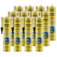 Silicona Para Acuarios Stanley, Impermeable, 300 Ml, Transparente, Paquete De 12