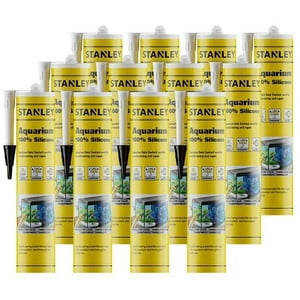 Silicona Para Acuarios Stanley, Impermeable, 300 Ml, Transparente, Paquete De 12