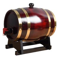 Magideal - Barril De Roble Para Añejamiento De 1 Galón (5 Litros) Con Soporte, Barril De Vino De Roble, Barril De Vino De Estilo Retro Para Bebidas, Cócteles, Ce