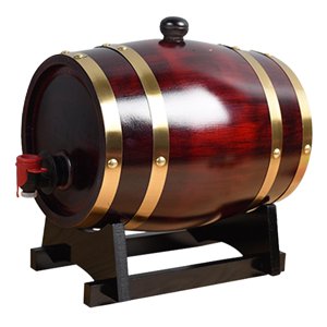 Magideal - Barril De Roble Para Añejamiento De 1 Galón (5 Litros) Con Soporte, Barril De Vino De Roble, Barril De Vino De Estilo Retro Para Bebidas, Cócteles, Ce