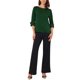 thumbnail image 2 of INSPIRE CHIC Blusa de Satén para Mujer Regreso a Clases Elegante Casual Cuello Barco Manga 3/4 Camisa de Trabajo XL Verde, 2 of 6