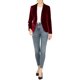 thumbnail image 2 of INSPIRE CHIC Blazer de Terciopelo para Mujer Color Sólido Cuello de Chal Una Botón Traje de Trabajo M Vino Rojo, 2 of 7