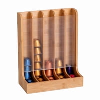 Wakeshome - Porta Capsulas Exhibidor De Bambu Nespresso 5 Divisiones Vertical