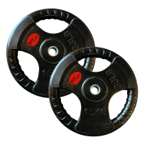 Linea Sport - Par De Discos Preolímpico De 15Kg C/U Total 30Kg Engomado Con Agarres