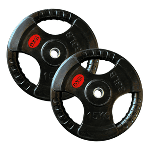 Linea Sport - Par De Discos Preolímpico De 15Kg C/U Total 30Kg Engomado Con Agarres