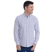 Kotting - Camisa Oxford Estampada Gris Claro