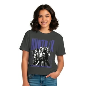 Polera Manga Corta Niña World Tour Gris Kpop Demon Hunters