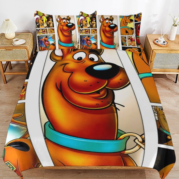 Scooby Doo Comforter Set 3 Pieces Quilt Cover Set Soft Bedding Sets for All Seasons
