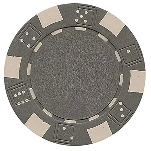 Poker Chips DA VINCI 50 dados compuestos de arcilla a rayas de 11,5 g, grises