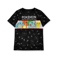 Camiseta Pokémon Para Niños De 9 A 10 Años | Verde/Negro | Pikachu Squirtle Bulbasaur Charmander