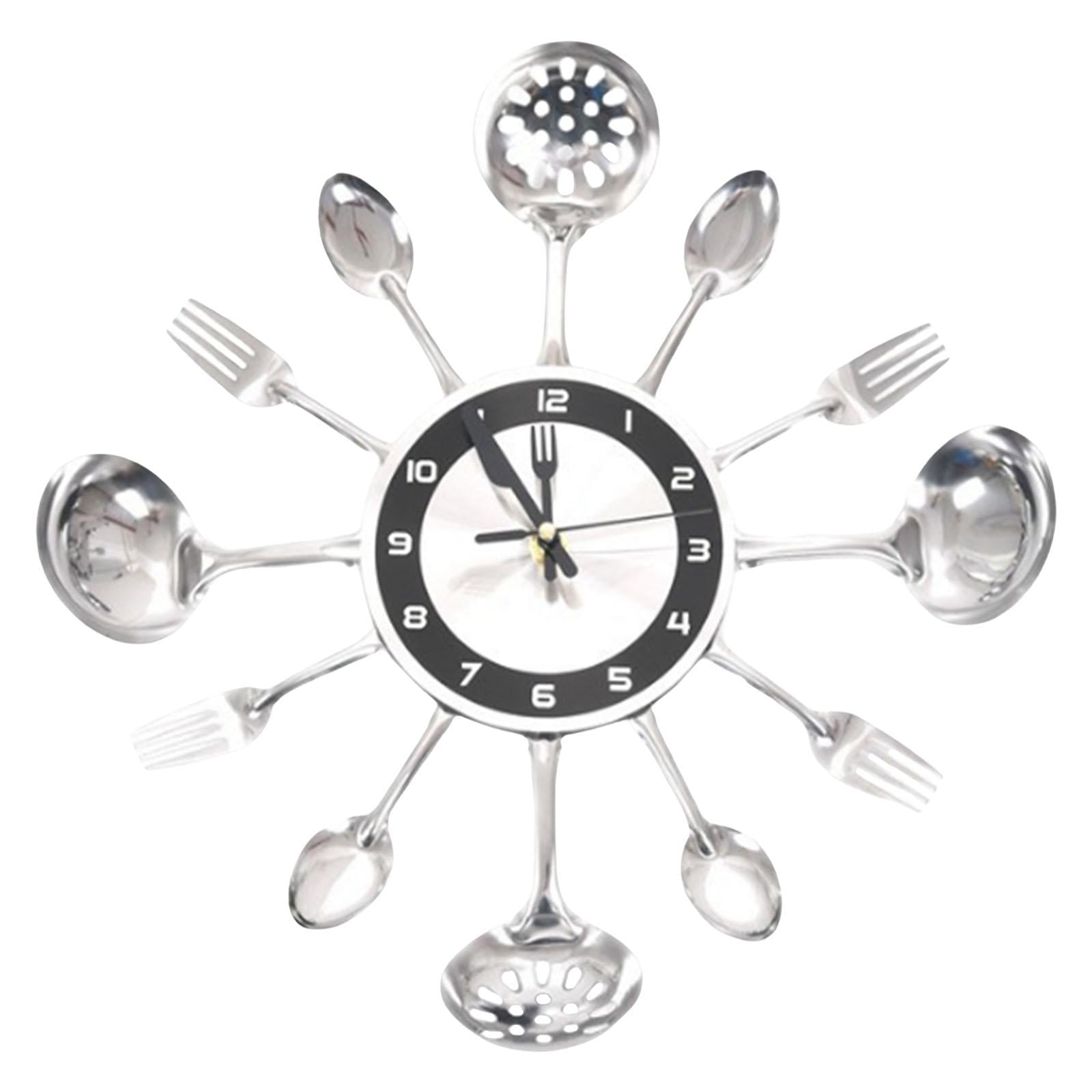 Bothyi - Cubiertos Creativos, Reloj De Pared, Cubiertos, Utensilios De Cocina, Cuchara, Tenedor Para Decoración Artística