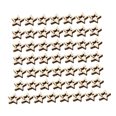 Magideal - Estrellas Huecas, Piezas De Madera Sin Terminar, Letreros De Madera, Aros De Estrella Multifuncionales, Recortes De Madera Para Decoración Navideña De 50 Piezas De 1 Cm