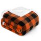 thumbnail image 1 of Manta PAVILIA Buffalo Plaid Sherpa negra y naranja, 150 x 200 cm, 1 of 8