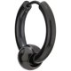 thumbnail image 4 of Xiao Hua Aretes de Anillo con Bisagra de Cuentas Redondas Negras de Acero Inoxidable, Adecuados para Hombre y Mujeres, 1 Par, 4 of 4