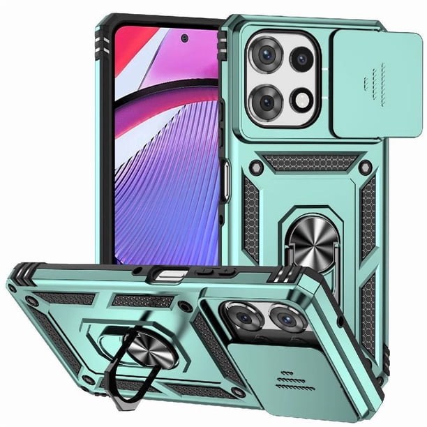 Funda Resistente Anillo Soporte Motorola Moto G Play 5G 2025 Privacidad Cámara Montaje Magnético Verde