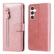 thumbnail image 1 of Funda tipo cartera para Samsung Galaxy S23 FE con bolsillo con cremallera y ranuras para tarjetas – Función de soporte Rosa, 1 of 6