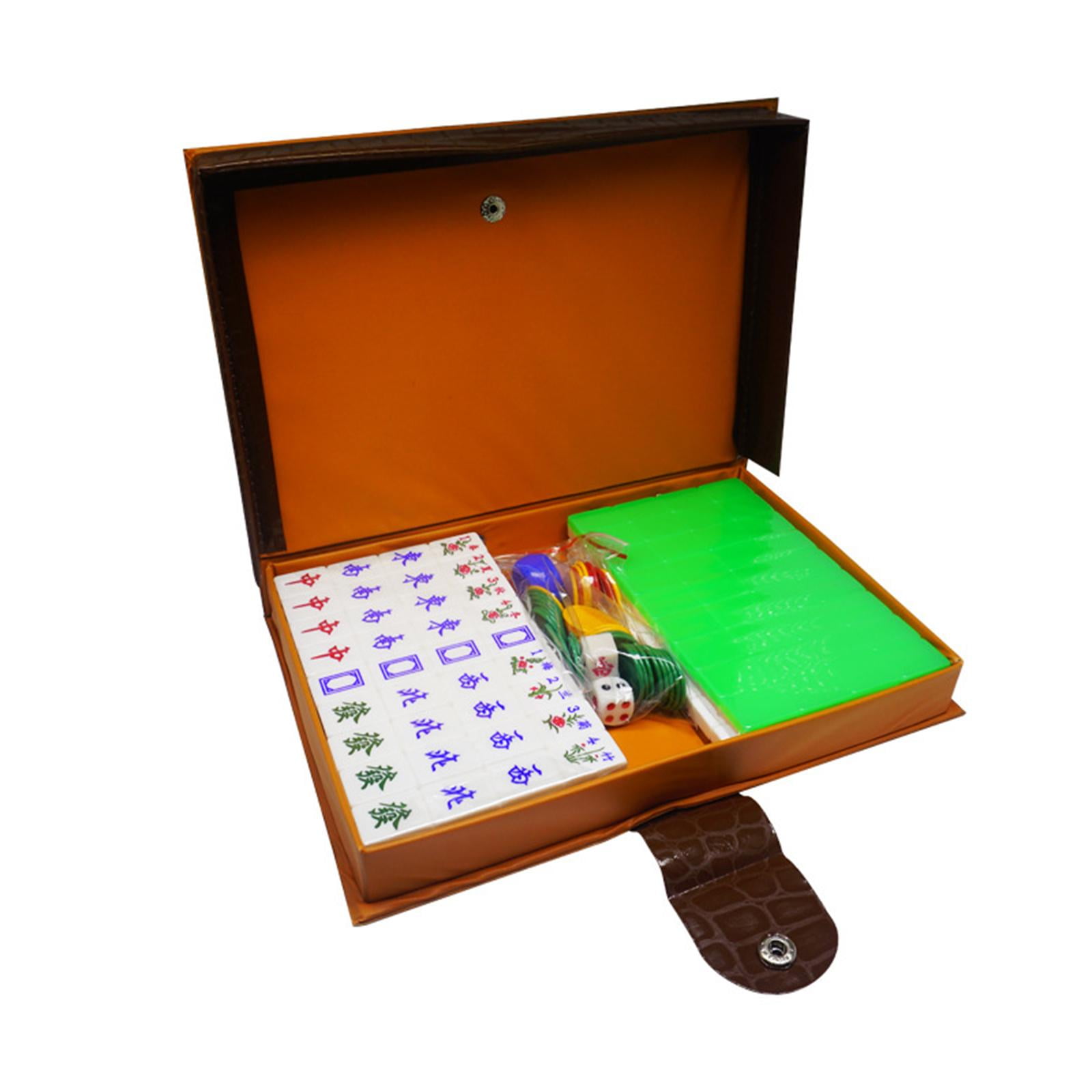 Bothyi - Juego De Viaje Mahjong Con Caja De Transporte Acrílico Para Noches De Juego Diversión En Casa Verde