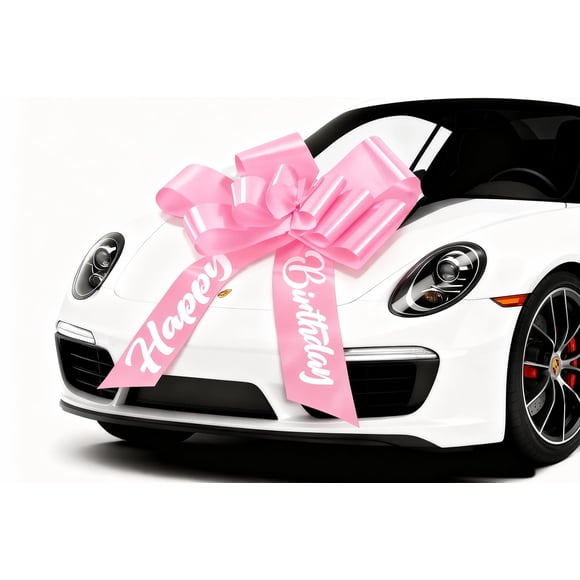 Lazo gigante rosa de 76 cm para coche – GYDbow – Ideal para cumpleaños