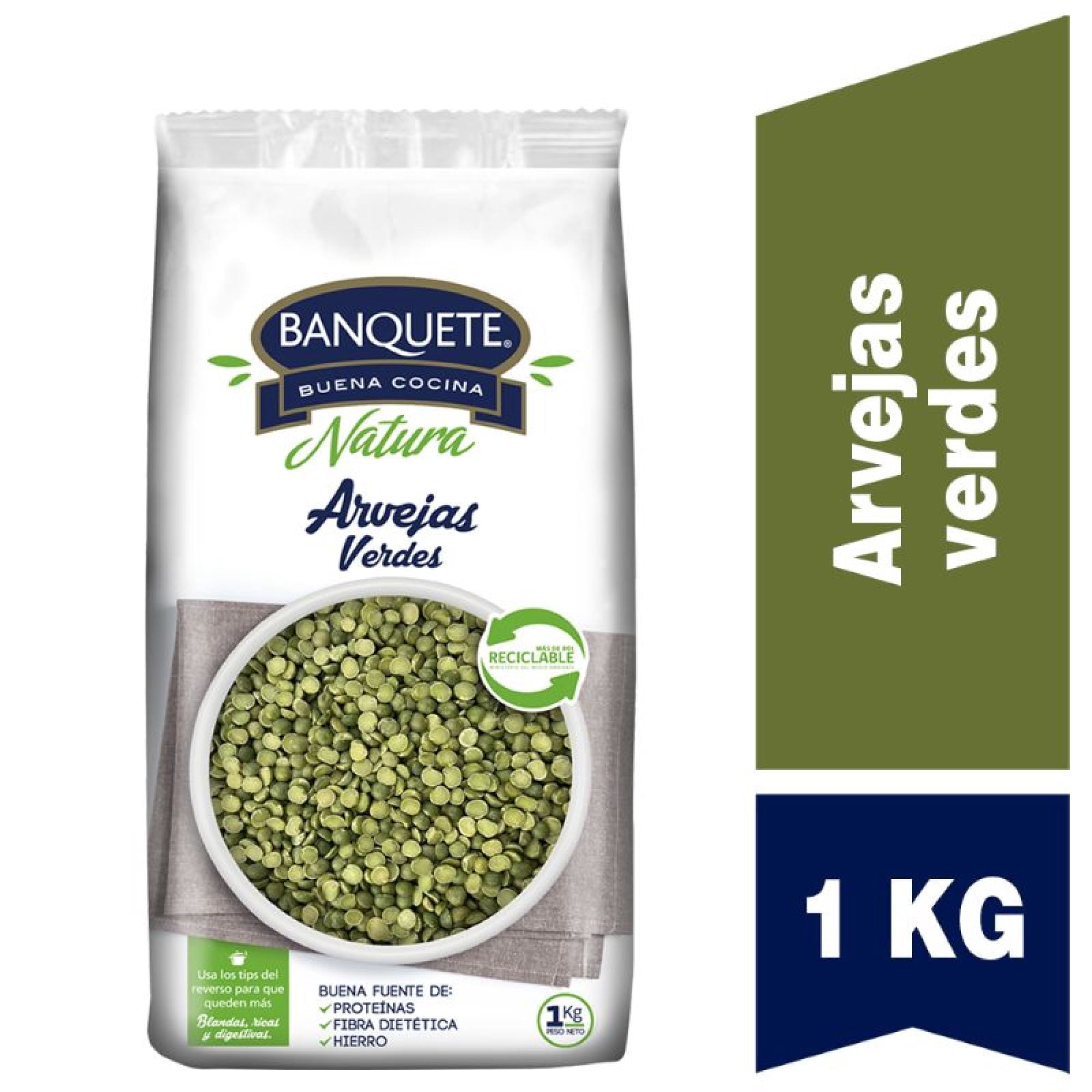 Arvejas Verdes Partidas Bolsa 1 Kg Banquete