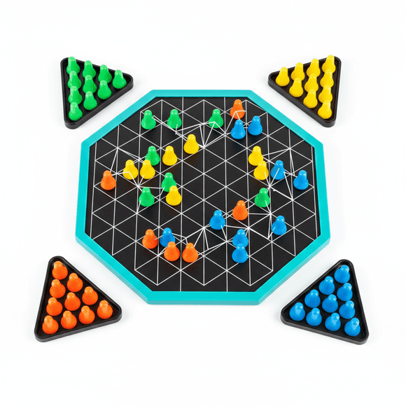 Juego de Mesa Ajedrez triangular Chain Game Multijugador Puzzle Estratégico