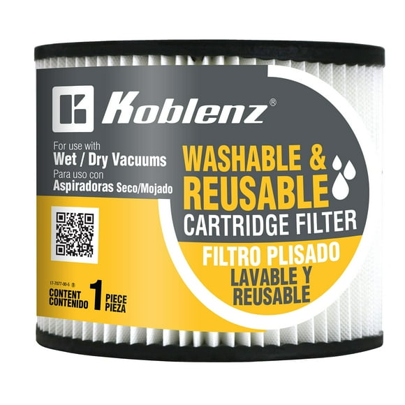 Filtro de cartucho Koblenz, aspiradora lavable de 5 a 16 galones