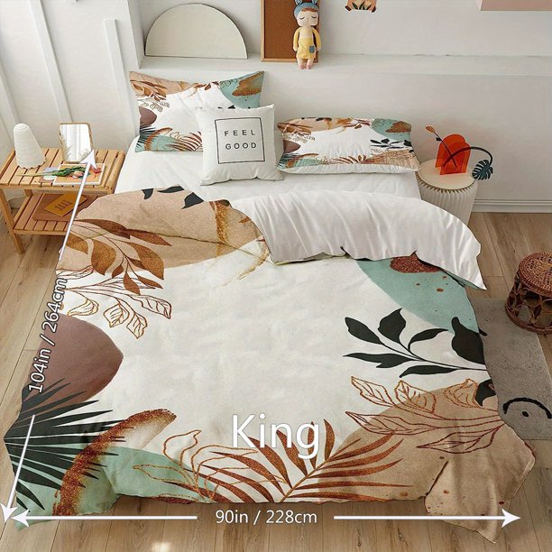 A Set- of Abs-tract Beauty- Bedspread Set Leav-es Bedding S-out with- Prin-gting Soft and-Comforabl-e Breathab-le Beds-pread Suita-ble for Bedroom Guest R-oom Stu-dent Dormit-ory (1 * Bedsp-read