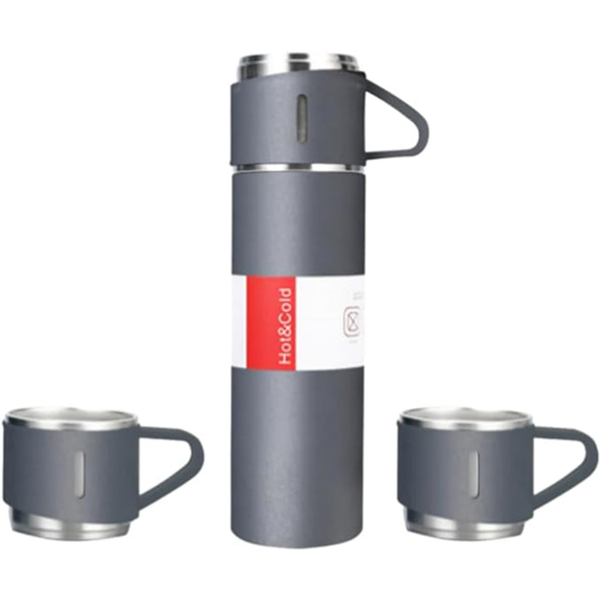 Veat00l - Termo Con Taza Incluida Para Té De Acero Inoxidable, Botella Aislada Al Vacío Con Tapa Incorporada A Prueba De Fugas De 500 Ml Con Tazas, Taza De Café De Viaje Para Bebidas Frías Y Calientes