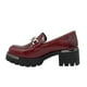 thumbnail image 4 of Mocasin para mujer con taco y cadena Rojo, 4 of 5
