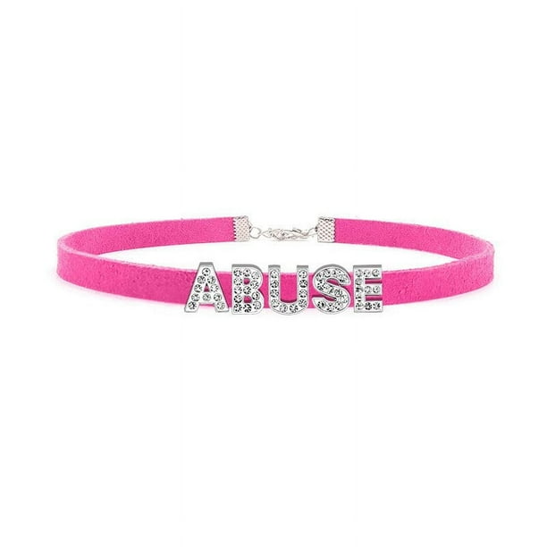Hot Sexy Rose Red Suede Leather Collar Rhinestone Letters Choker Harajuku DIY Customized Necklaces Lovers BDSM Cosplay Jewelry