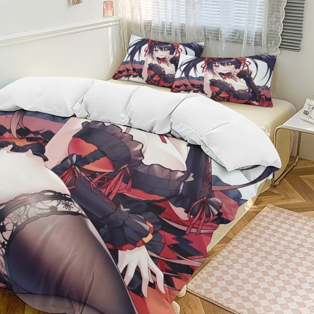 DATE A LIVE Anime Home Bed 3-piece Set Classic Japanese Anime Polyester Wash Student Dormitory Set