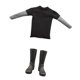 thumbnail image 5 of 1/6 Camiseta De Manga Larga Negra Masculina Y Zapatos De Botas Para Figuras De Acción De 12 '', 5 of 5
