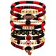 thumbnail image 1 of Pulsera Artlunar de fútbol para día de partido – conjunto apilable rojo y negro, 1 of 6